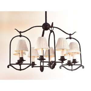  Saddleback Natural Bronze Eight Light Chandelier