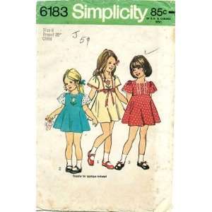  6183 Sewing Pattern Girls Flared Dress Size 6 Arts, Crafts & Sewing