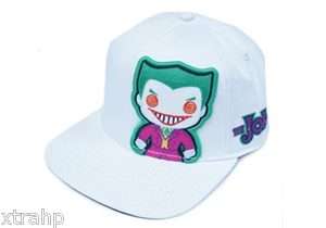 Dc Comics Batman Joker White Hat Baseball Cap Snap Back Licensed Adult 