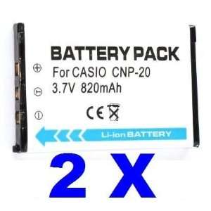 2x) Rechargeable Lithium Ion Batteries NP 20 For Casio Exilim EX S700 