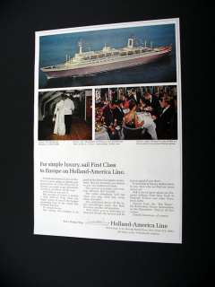 Holland America Line SS Rotterdam Europe 1966 print Ad  