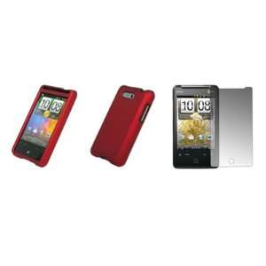  HTC Aria   Premium Red Rubberized Snap On Cover Hard Case 