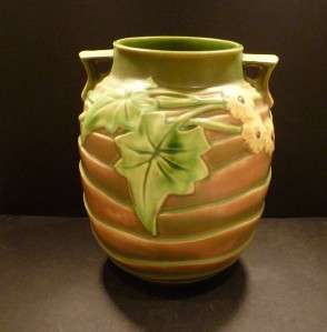 Roseville Luffa Brown Vase 690 9  MINT  