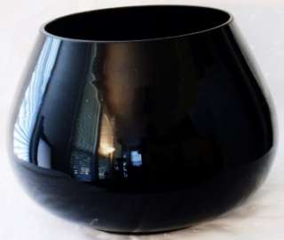 Vintage Black Amethyst Round Rose Bowl Vase  