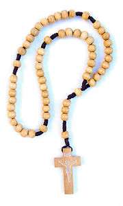 Olive Wood Rosary Beads Necklace JERUSALEM Holy Land  