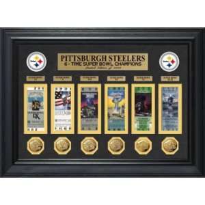 Pittsburgh Steelers Super Bowl Ticket and Game Coin Collection Framed