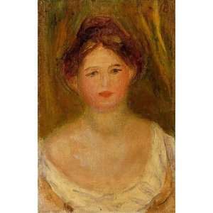 Oil Painting Portrait of a Woman with Hair Bun Pierre Auguste Renoir