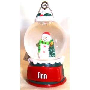  Ann Christmas Snowman Snow Globe Name Ornament Everything 