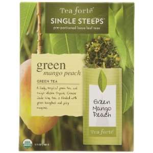 Tea Forté Mango Peach Green Tea, 12 Single Steeps  