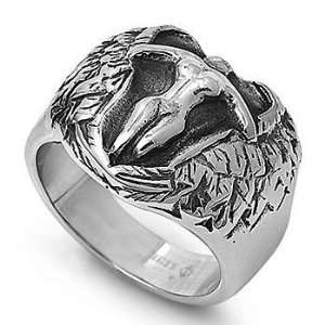  Stainless Steel Human Figure Mens Ring   Size 11 Jewelry