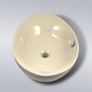 Beige Bathroom Egg Porcelain Ceramic Vessel Vanity Sink Basin (Free 