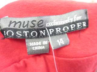 NWT MUSE FOR BOSTON PROPER Red Halter Top Dress Sz 14  
