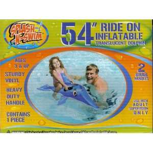  54 Ride on Inflatable Translucent Dolphin Toys & Games