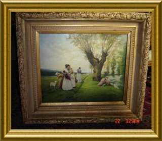    French SIGNED & DATED 1890 Hippolyte Camille Delpy Oil Painting