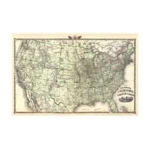  Warner & Beers   New Railroad Map Of The United States And 