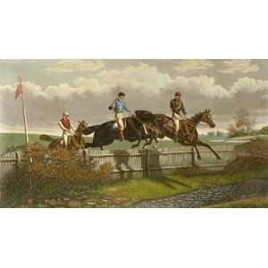 Over the Fence Etching Herring, Benjamin Hunt, Charles Horse Racing 