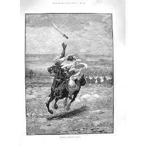   1883 EXULTATION ARAB MAN HORSE SWORD BERKLEY FINE ART