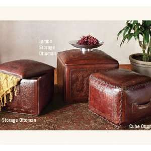  San Miguel Jumbo Leather Storage Ottoman
