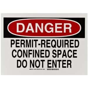   Space Sign, Legend Danger, Permit Required Confined Space Do Not