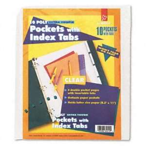  Ring Binder Insertable Tab Poly Double Pocket Dividers   8 