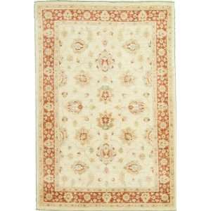  41 x 61 Ivory Hand Knotted Wool Ziegler Rug