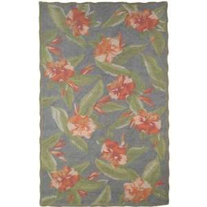  Lido Hibiscus Bliss Rug Turquoise 5W x 8D (Turquoise) (0 