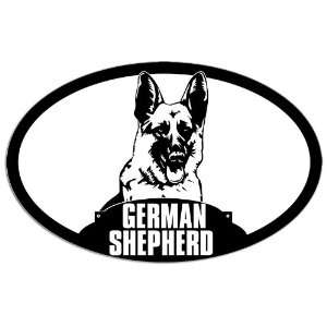  Oval German Shepherd FACE (Dog Breed) Sticker Everything 