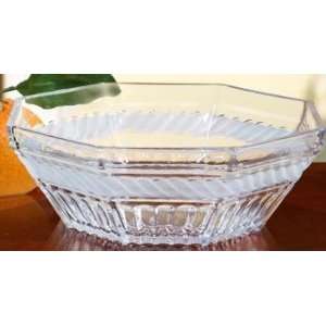  Frost Accented Crystal Large Salad Serving Bowl