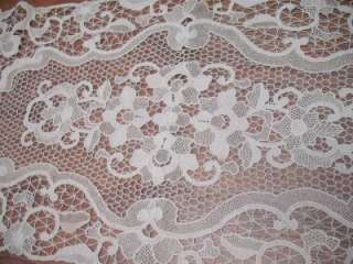 Antique vintage 8 handmade guipure lace table mat set & runner  