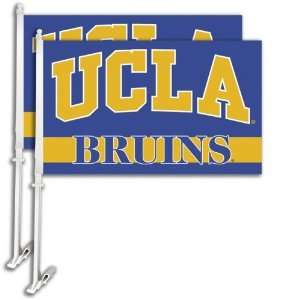    UCLA BRUINS Set of 2 CAR FLAGS w/ Wall Brackett