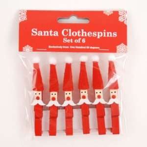  SANTA CLAUS Clothespins Wood Set of 12 Christmas 