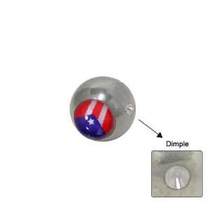   Surgical Steel with Puerto Rican Flag   PFPR856 DIMP