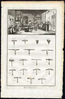   Prints Engraving FERBLANTIER TINSMITH PEWTER TOOLS Diderot 1751  