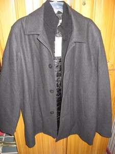 KENNETH COLE REACTION CAR COAT XL NEW WOOL CHARCOAL NWT  