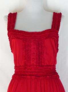 BCBG MAXAZRIA Red Ruffled Knit Sun Dress Bubble L  
