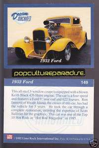 1932 FORD CUSTOM HOT ROD Dream Car Picture Fact Card  