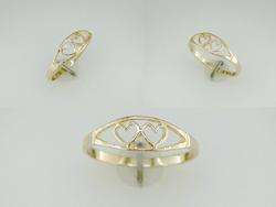 Babys Double Heart Ring 10kt Yellow Gold  