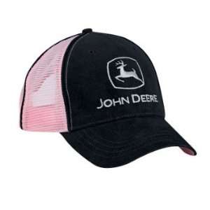  John Deere Ladies Pink Mesh/Black Corduroy Cap