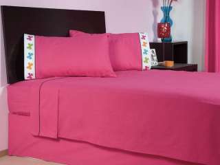 New Girls Nova Black Pink Butterfly Comforter Bedding Set Twin 7 pcs