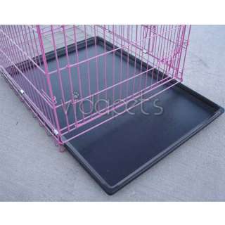 24 3 Door Pink Folding Dog Crate Cage Kennel Three 2  