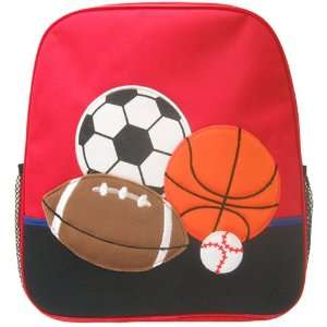  Kids Girls Boys Red Backpack with Sports Ball Design item 