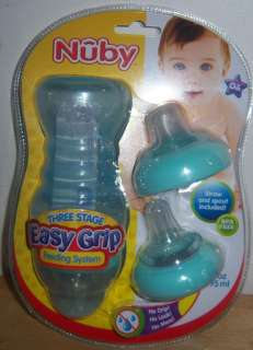 Nuby Three Stage Easy Grip Feeding System, Bottle, Sippy Cup, Baby 