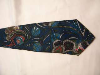 Giorgio Armani abstract blue/green silk tie  