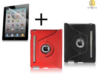 3in1 ipad 3 Smart 360° Degree Rotating Leather Case Cover Swivel 