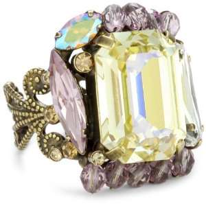  Sorrelli Mirage Luxe Crystal Gold Tone Adjustable Ring 