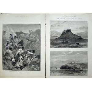  1881 Tunis Goums Khroumirs Island Fort Tabarka Ships