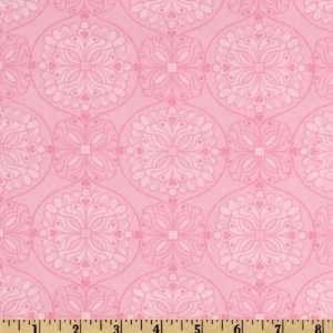  44 Wide Tweet Medallions Pink Fabric By The Yard Arts 