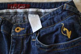 BABY PHAT JEANS SIZE 5   26 x 32   DARK DENIM WITH GREAT DETAILING 