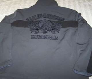 NWOT Harley Davidson Jacket Large Gray Motorcycle Coat Skull  