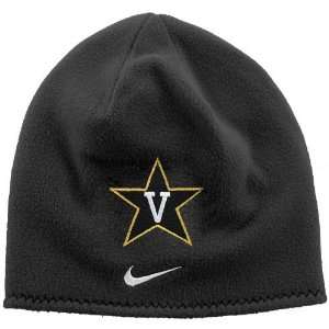 Nike Vanderbilt Commodores Black Players Knit Reversible Fleece Hat 